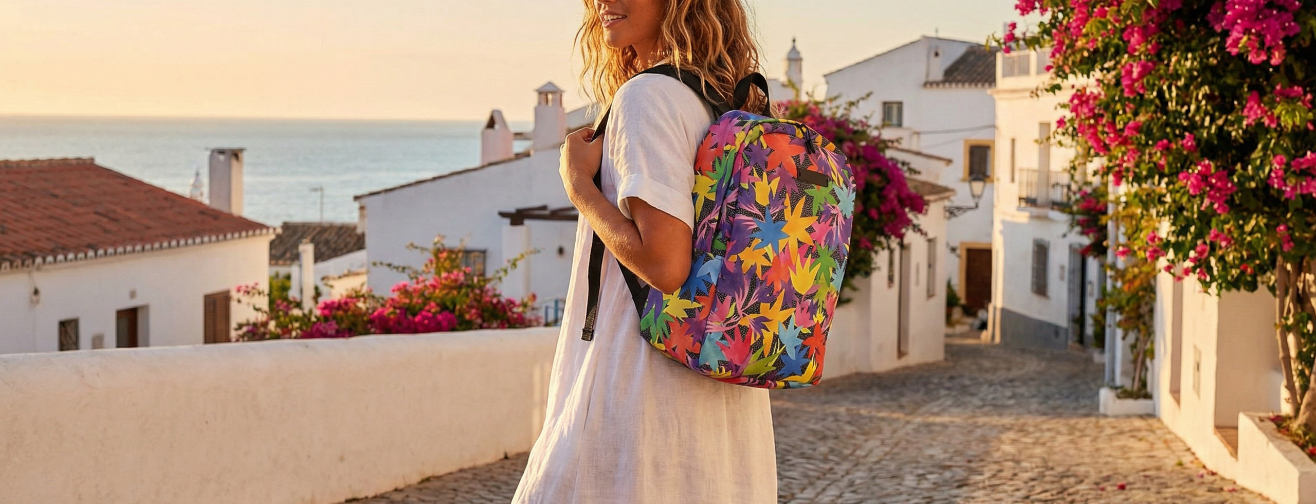 Mochila con estampado de flores multicolor, de la marca mrs Roper.